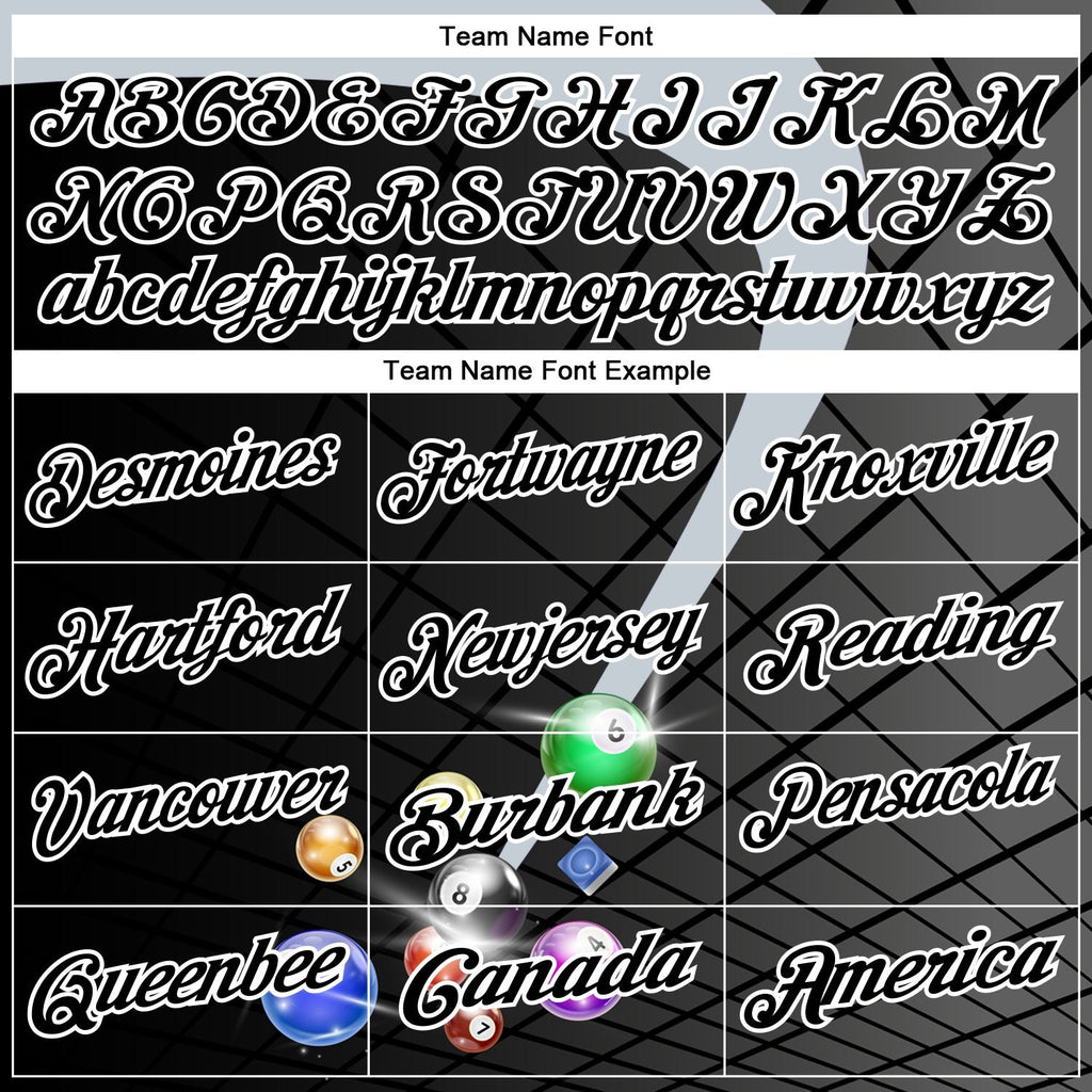 Custom Black Silver-White Billiard Balls Performance Polo Shirt photo 3