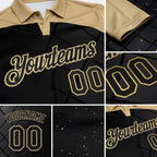 Custom Black-Vegas Gold Billiard Balls Performance Polo Shirt detail