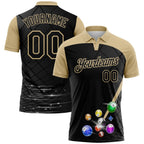Custom Black-Vegas Gold Billiard Balls Performance Polo Shirt photo 1