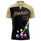 Custom Black-Vegas Gold Billiard Balls Performance Polo Shirt photo 2