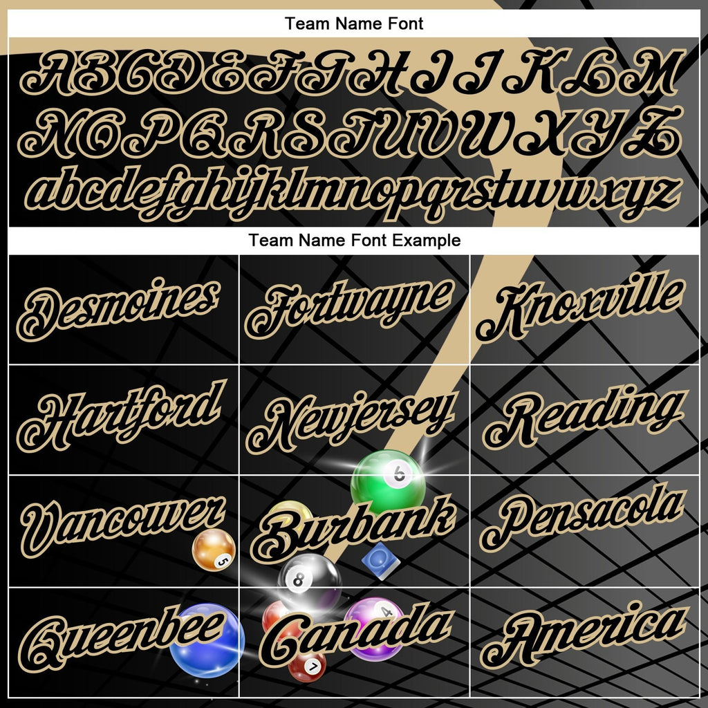 Custom Black-Vegas Gold Billiard Balls Performance Polo Shirt photo 3