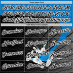 Custom Black Thunder Blue-White Bowling Geometric Grid Performance Polo Shirt photo 4