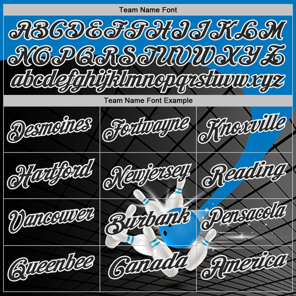 Custom Black Thunder Blue-White Bowling Geometric Grid Performance Polo Shirt photo 4