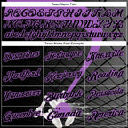 Custom Black-Medium Purple Bowling Geometric Grid Performance Polo Shirt photo 3