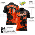Custom Black Orange-White Fluid Paint Splash Performance Polo Shirt photo 3