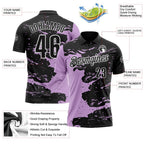 Custom Black Light Purple-White Fluid Paint Splash Performance Polo Shirt photo 3