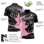 Custom Black Light Pink-White Fluid Paint Splash Performance Polo Shirt photo 3