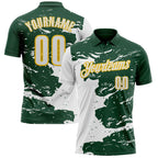 Custom Green White-Yellow Fluid Paint Splash Performance Polo Shirt photo 1