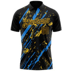 Custom Black Blue-Gold Esports Performance Polo Shirt photo 2