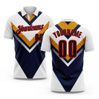 Custom White Black Yellow Navy-Fire Red Esports Performance Polo Shirt