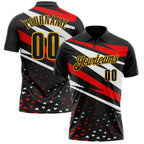 Custom Black White Red-Gold Esports Performance Polo Shirt photo 1
