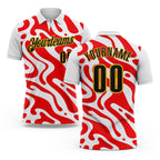 Custom White Black Red-Gold Esports Performance Polo Shirt