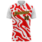 Custom White Black Red-Gold Esports Performance Polo Shirt photo 2