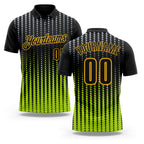 Custom Black Gray Neon Green-Gold Esports Performance Polo Shirt