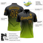Custom Black Gray Neon Green-Gold Esports Performance Polo Shirt photo 3