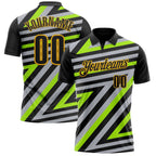 Custom Black Gray Neon Green-Gold Esports Performance Polo Shirt photo 1