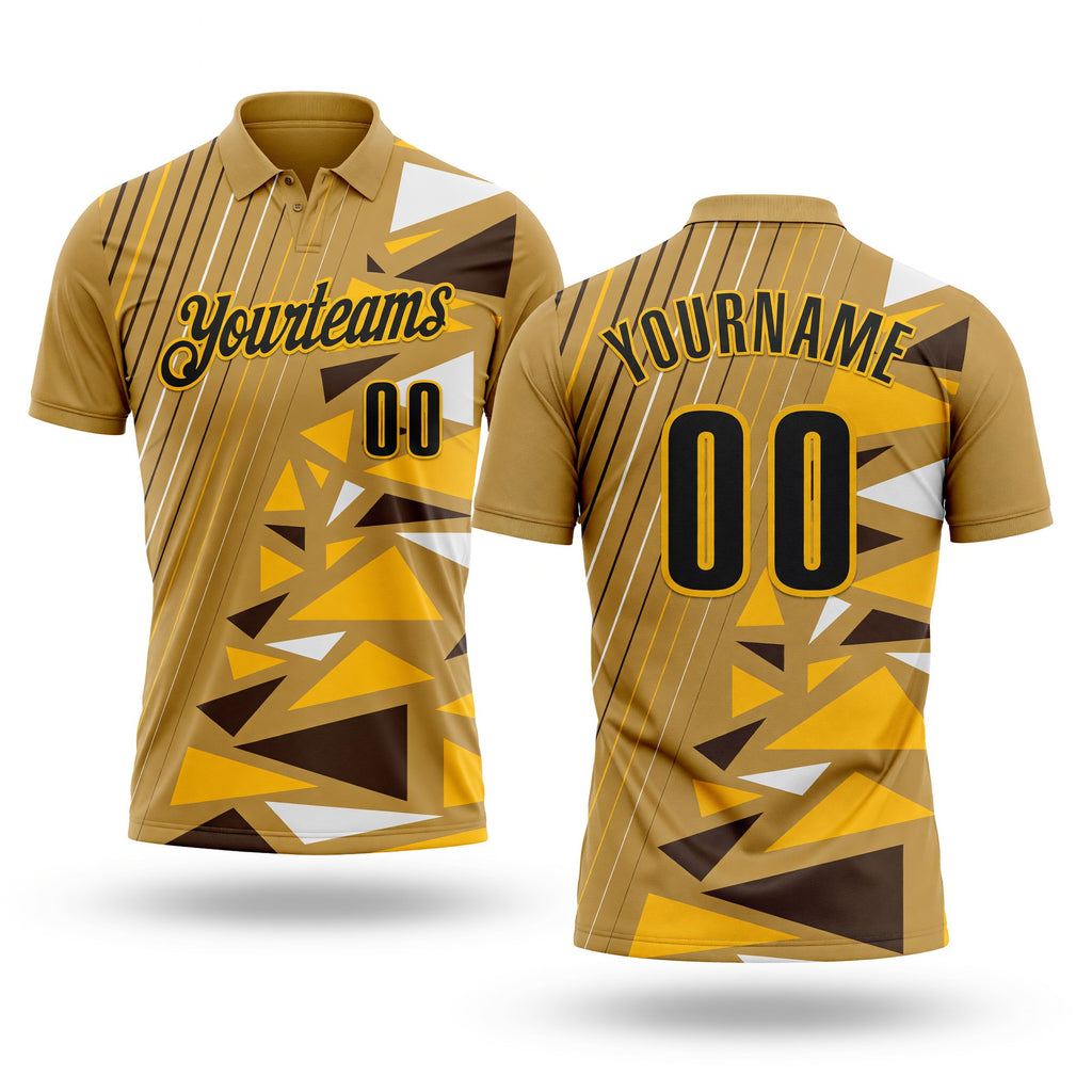Custom Old Gold Black-Gold Esports Performance Polo Shirt