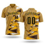 Custom Old Gold Black-Gold Esports Performance Polo Shirt