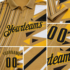 Custom Old Gold Black-Gold Esports Performance Polo Shirt detail