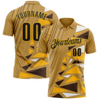 Custom Old Gold Black-Gold Esports Performance Polo Shirt photo 1