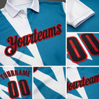 Custom White Black Blue-Fire Red Esports Performance Polo Shirt detail