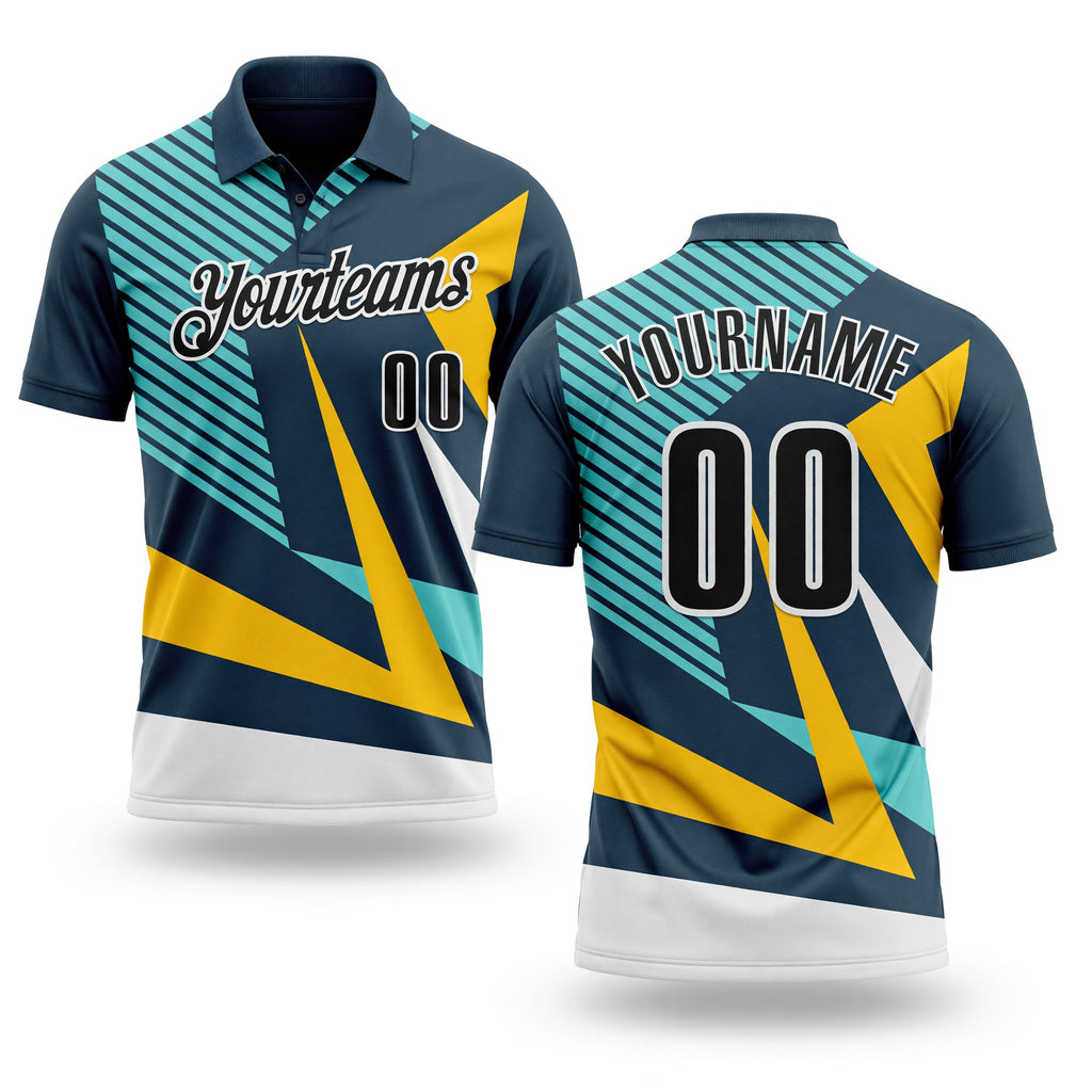Custom Blue Black Yellow-White Esports Performance Polo Shirt
