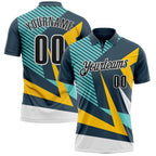 Custom Blue Black Yellow-White Esports Performance Polo Shirt photo 1