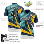 Custom Blue Black Yellow-White Esports Performance Polo Shirt photo 3