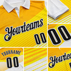 Custom White Black-Yellow Esports Performance Polo Shirt detail