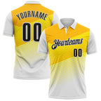 Custom White Black-Yellow Esports Performance Polo Shirt photo 1