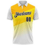 Custom White Black-Yellow Esports Performance Polo Shirt photo 2