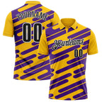 Custom Yellow Black Purple-White Esports Performance Polo Shirt photo 1