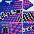 Custom Thunder Blue Black Pink-White Esports Performance Polo Shirt detail