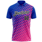 Custom Thunder Blue Black Pink-White Esports Performance Polo Shirt photo 2