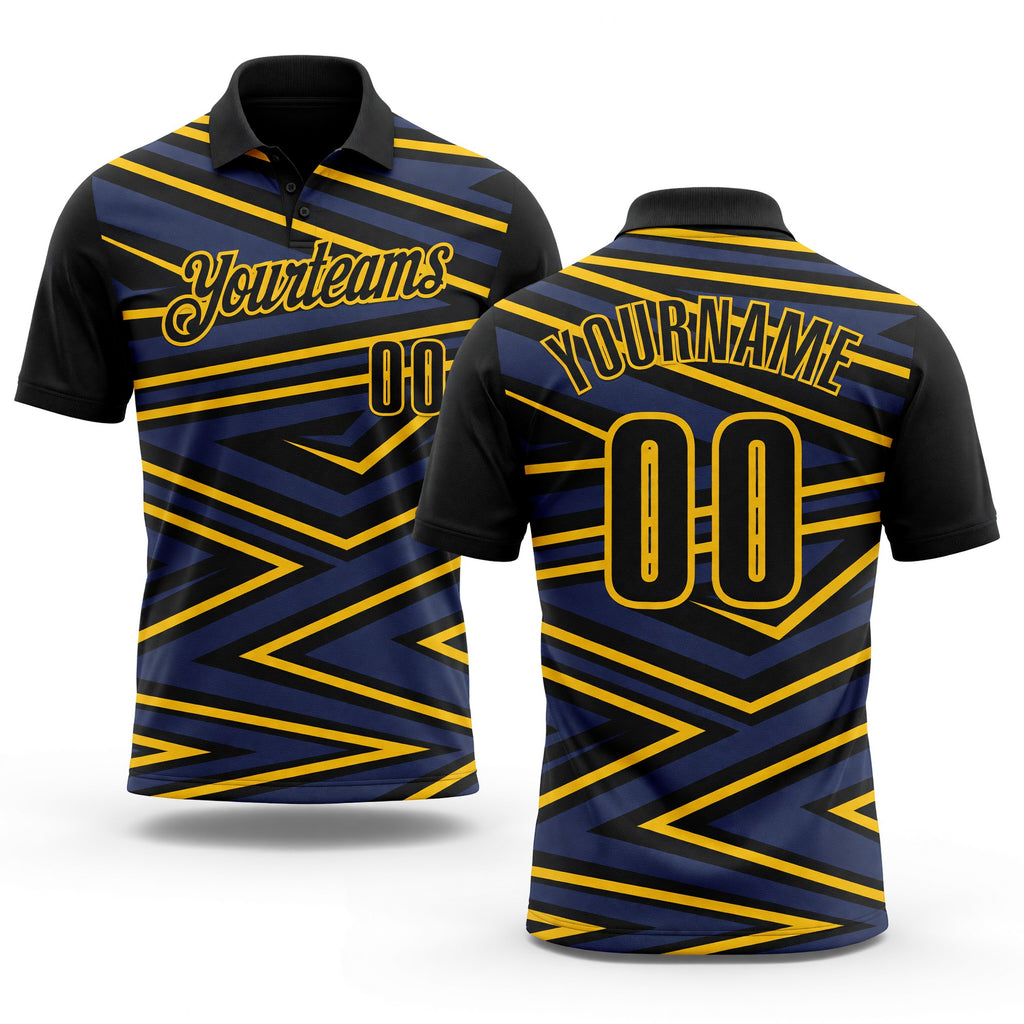 Custom Black-Yellow Esports Performance Polo Shirt