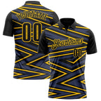 Custom Black-Yellow Esports Performance Polo Shirt photo 1