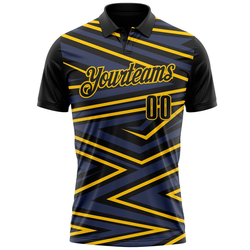 Custom Black-Yellow Esports Performance Polo Shirt photo 2