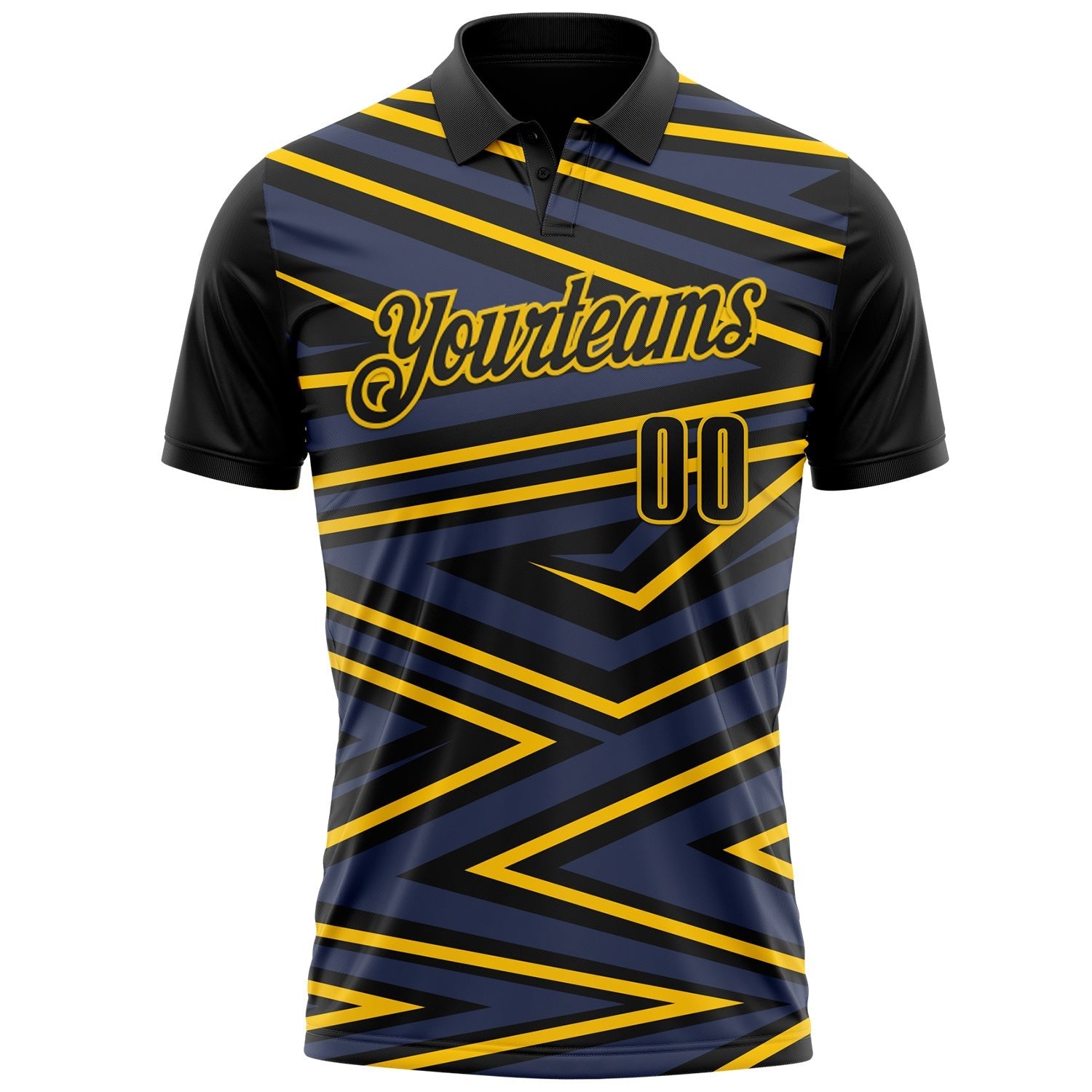 Custom Black-Yellow Esports Performance Polo Shirt photo 2