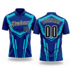 Custom Royal Black Lakes Blue-White Esports Performance Polo Shirt