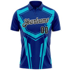 Custom Royal Black Lakes Blue-White Esports Performance Polo Shirt photo 2