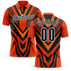 Custom Orange Black-White Esports Performance Polo Shirt