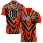 Custom Orange Black-White Esports Performance Polo Shirt photo 1