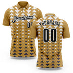 Custom Old Gold Black-White Esports Performance Polo Shirt