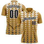 Custom Old Gold Black-White Esports Performance Polo Shirt photo 1