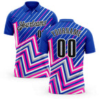 Custom Thunder Blue Black Gray Pink-White Esports Performance Polo Shirt