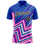 Custom Thunder Blue Black Gray Pink-White Esports Performance Polo Shirt photo 2
