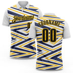 Custom White Black Yellow-Navy Esports Performance Polo Shirt