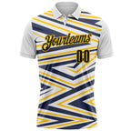 Custom White Black Yellow-Navy Esports Performance Polo Shirt photo 2