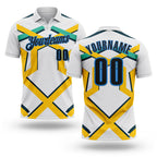 Custom White Black Yellow Green-Powder Blue Esports Performance Polo Shirt