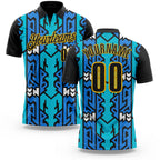 Custom Black Blue-Yellow Esports Performance Polo Shirt